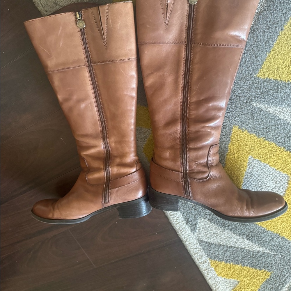 Brown Leather Knee-High Boots